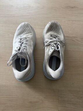 Hoka Women's Athletic Sneakers - White with Light Blue Soles